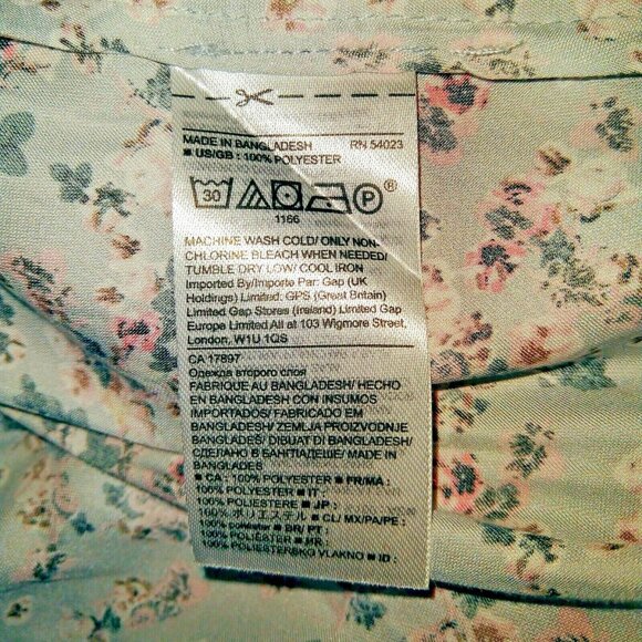 Banana Republic Dillon Shirt Women Print Long Sleeve Pleated Size XXS Fl… - Picture 4 of 6